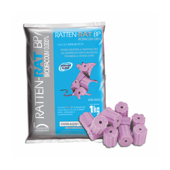 RATICIDA RATTEN-RAT BLOCO 1kg (50 x 20g)